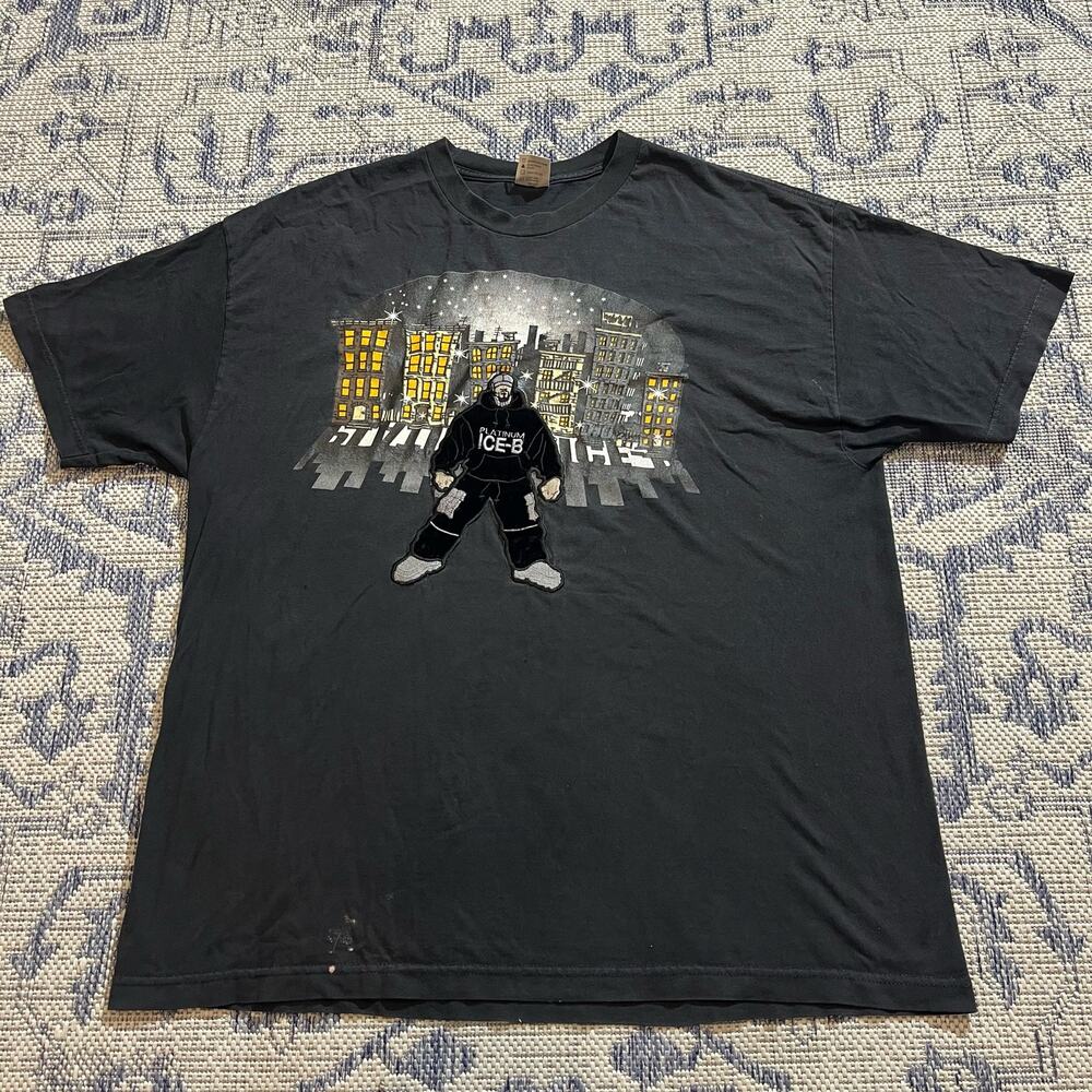 Vintage Platinum Ice B Shirt Mens 2XL Black Short Sleeve Rap Y2K